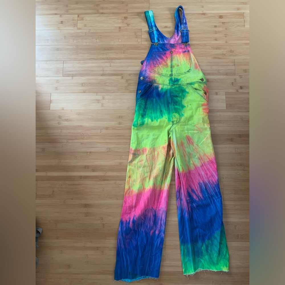 Lee Relaxed Fit Bib Overalls: one-of-a-kind tie dyed